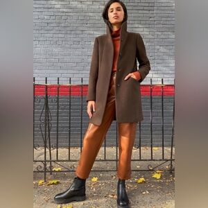 Aritzia Wilfred - The Cocoon Coat in Dark Mocha Brown - Size Small